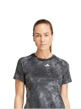 adidas Women's Black Marble Tie-Dye Active Tee